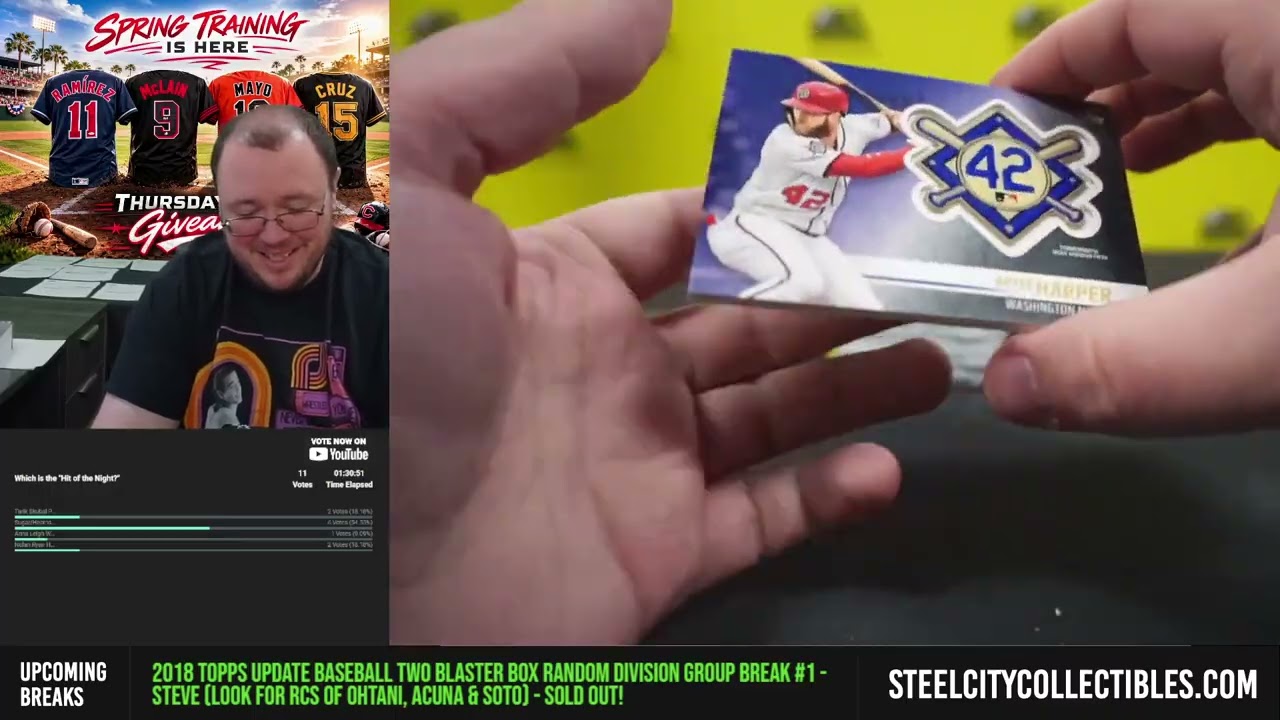2018 Topps Update Baseball TWO Blaster Box Random Division Group Break #1 - Steve