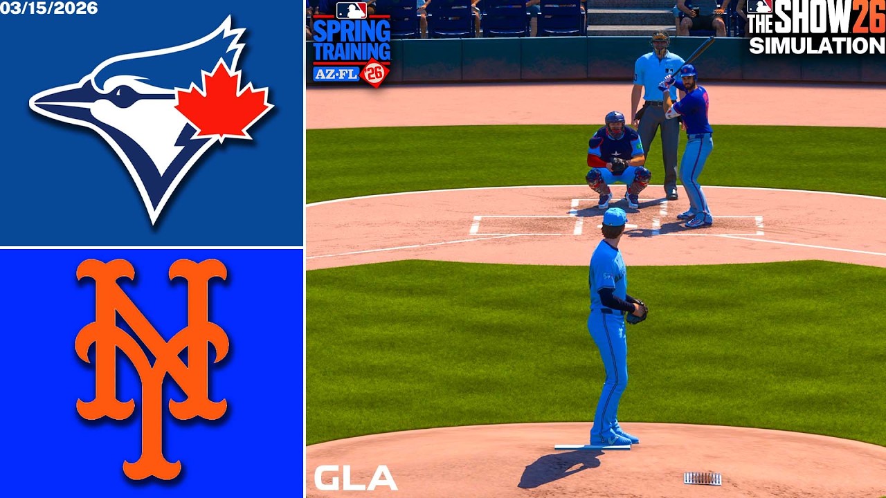 Blue Jays vs. Mets Simulation | 3/15/26 Spring Training | MLB The Show 26 PS5 Gameplay
