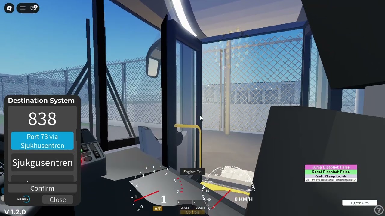 Haningetrafiken roblox linje 838 från Haninge Centrum till Port 73 via Sjukhusentren