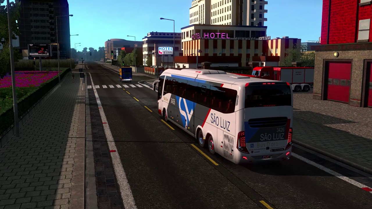 Euro Truck Simulator 2 Bus trip to Gdansk with Marcopolo Paradiso G7  Scania 6x2