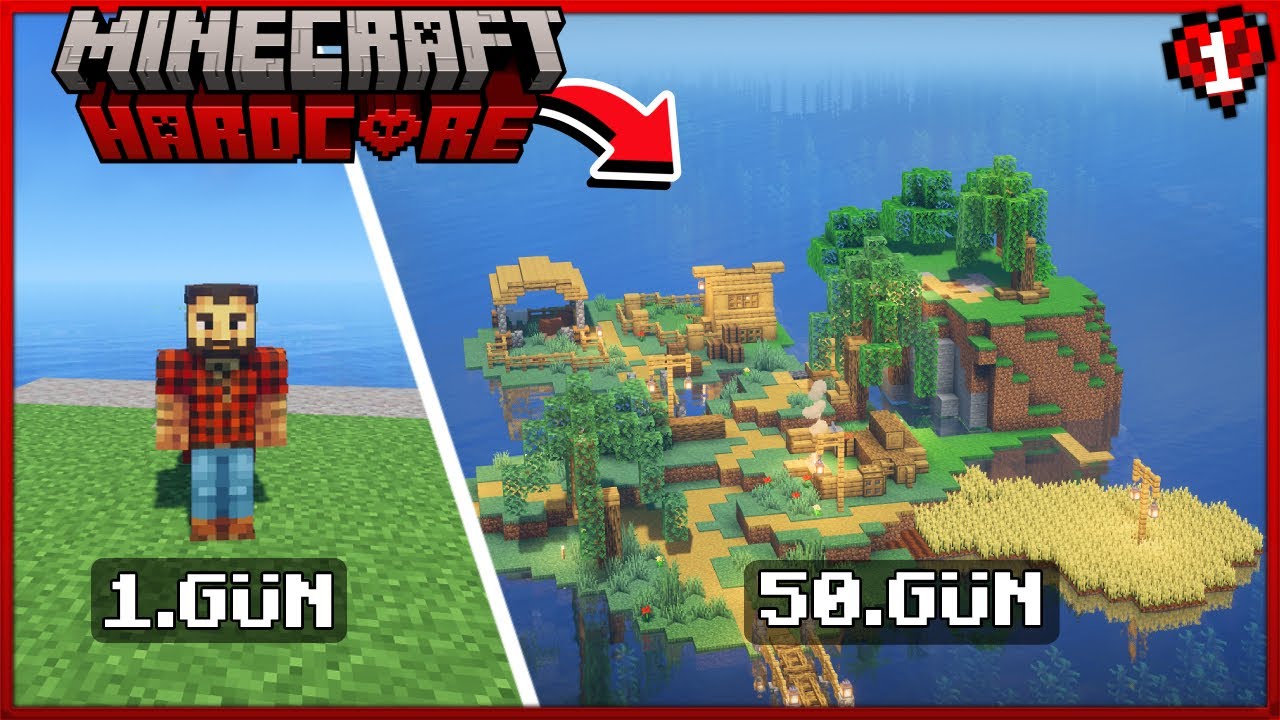100 Gün ISSIZ ADADA Hayatta Kalmak | Minecraft Hardcore