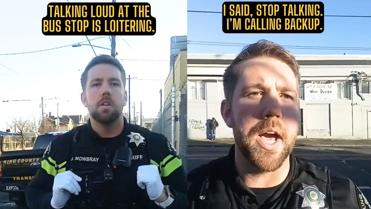 Cop Says Talking Loud At Bus Stop Is Loitering Then Calls For Backup