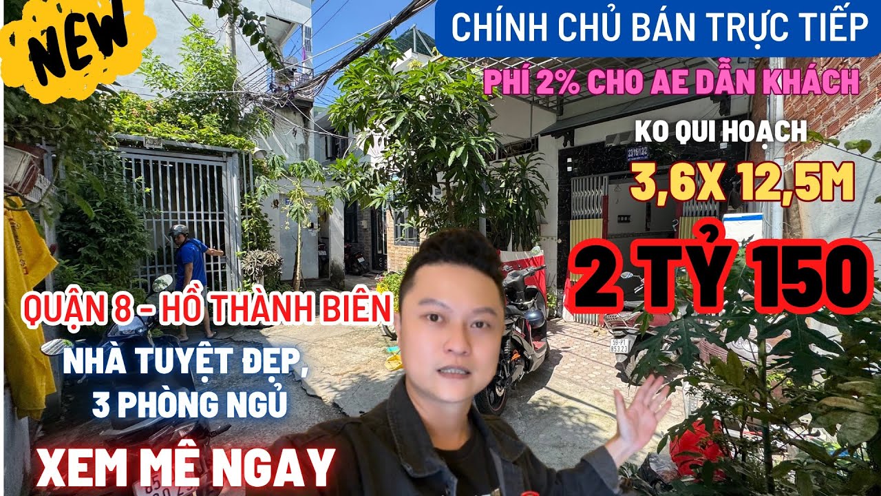 Nhà Chính Chủ Tự Bán - Chợ Phạm Thế Hiển P4Q8 🔴Giá Chỉ 2 Tỷ 150 / 3,6x12,5m 1 Lầu Nhà Mới.