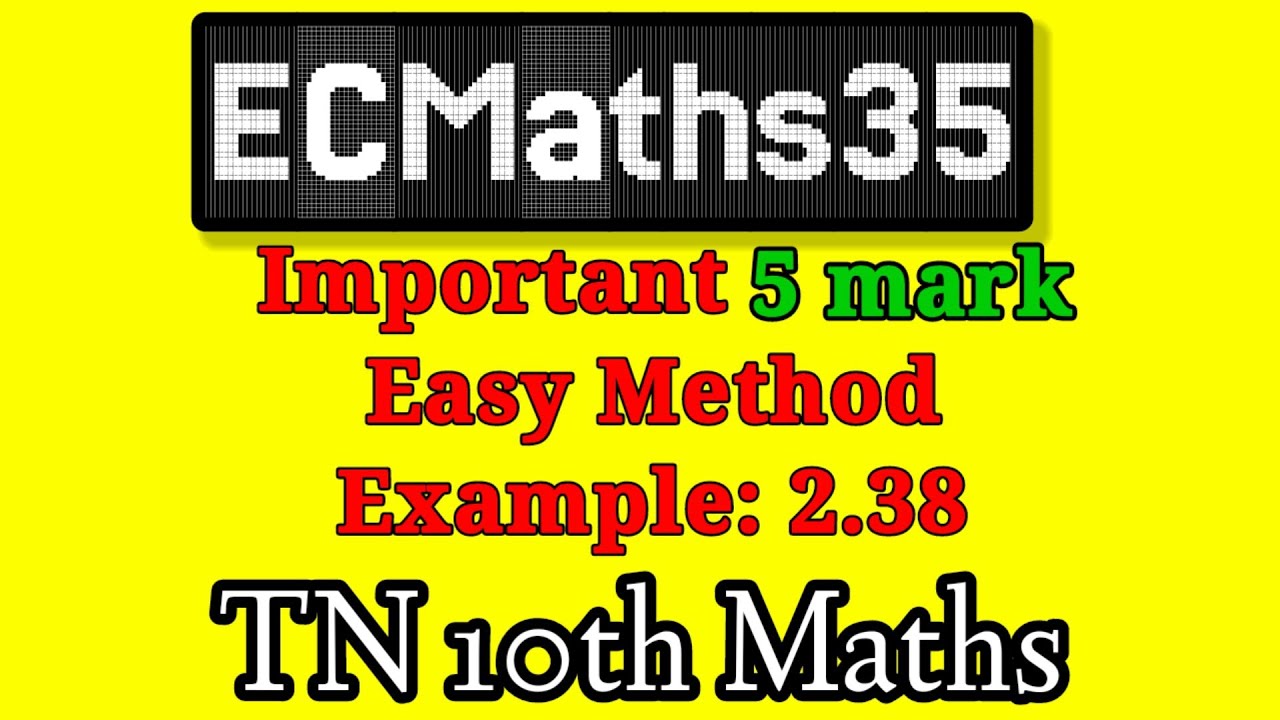 tn sslc maths example 2.38 @ECMaths35 