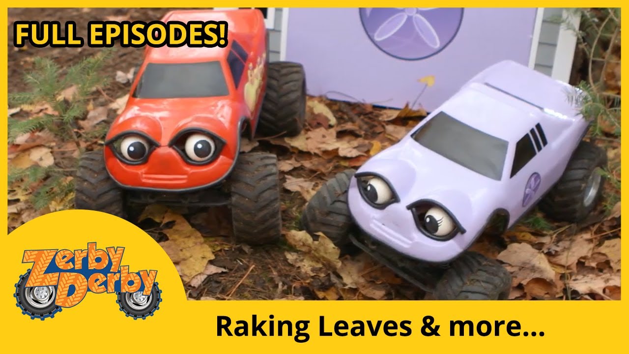 Zerby Derby | Tunnel Drat - Raking Leaves - Up a Tree | Kids Cars