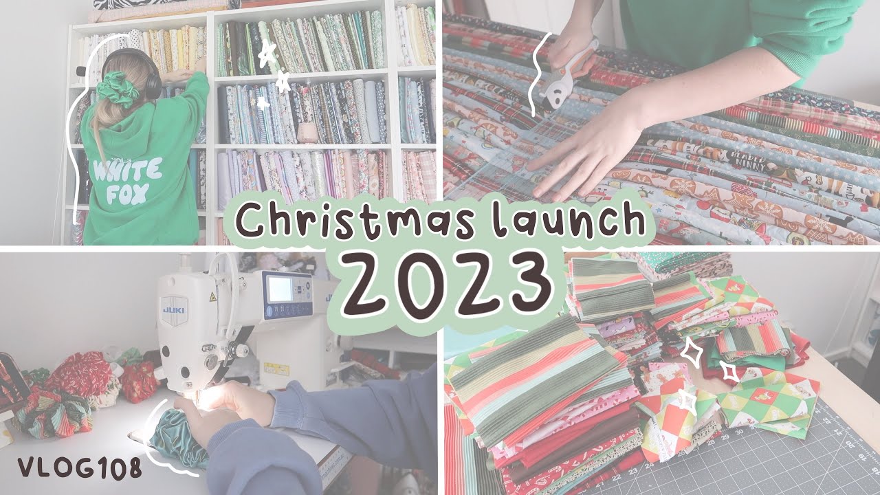 christmas launch 2023 - 135 new scrunchies for october shopify release studio vlog 108
