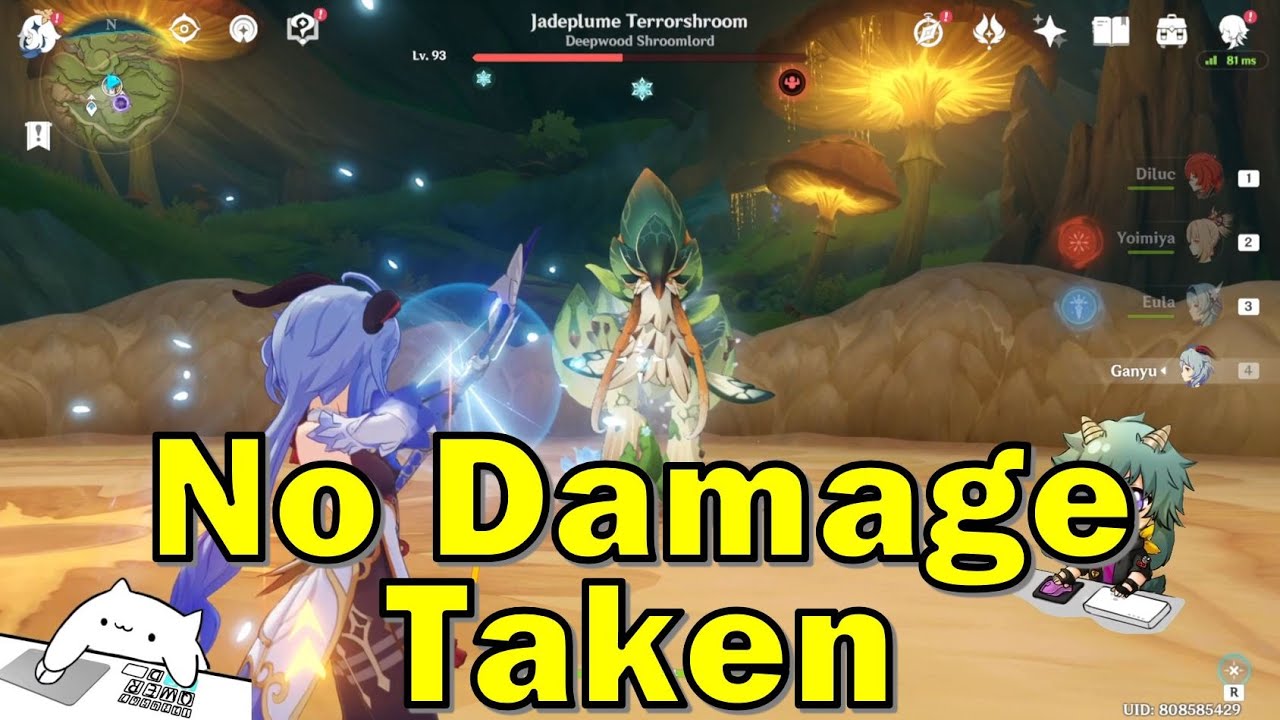 Ganyu No Damage Taken Vs Jadeplume Terrorshroom