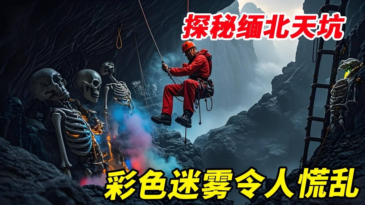 缅北天坑现直目人遗骸！云南深坑底部惊现发光头骨，五彩迷雾令人忘却退步！【户外小北哥】