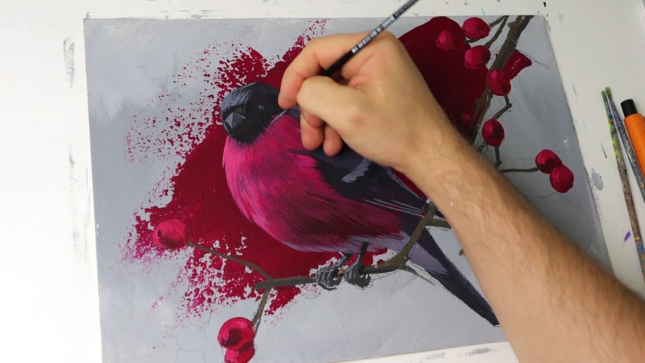 Bird art painting /Acrylic / Abstract painting