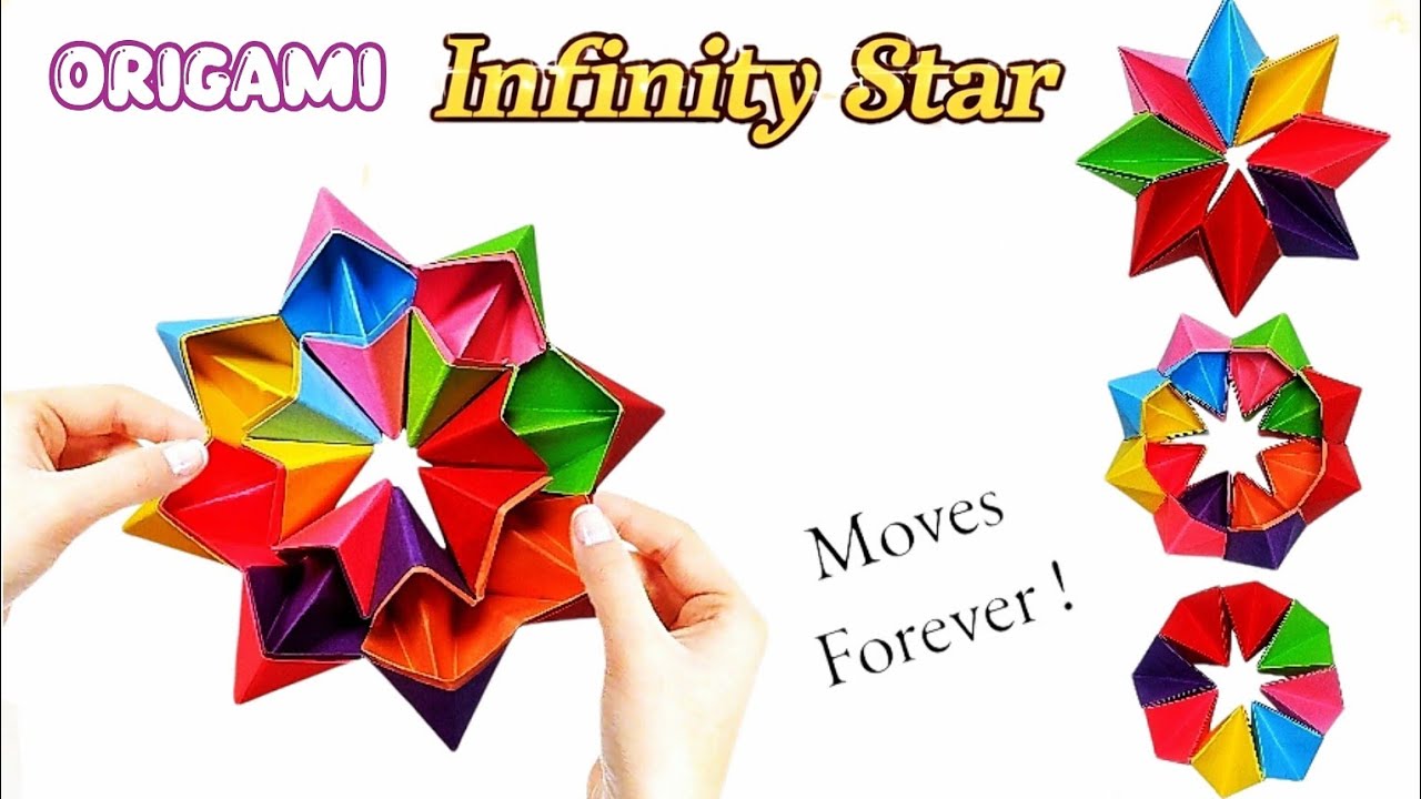 Origami Moving Infinity Star♾️⭐|Antistress Paper Craft|Paper Folding tutorial✨|Origami Craft World 