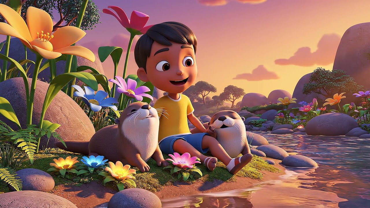 Deslize, Deslize, Quatro Lontrinhas | Rimas Infantis e Canções para Crianças