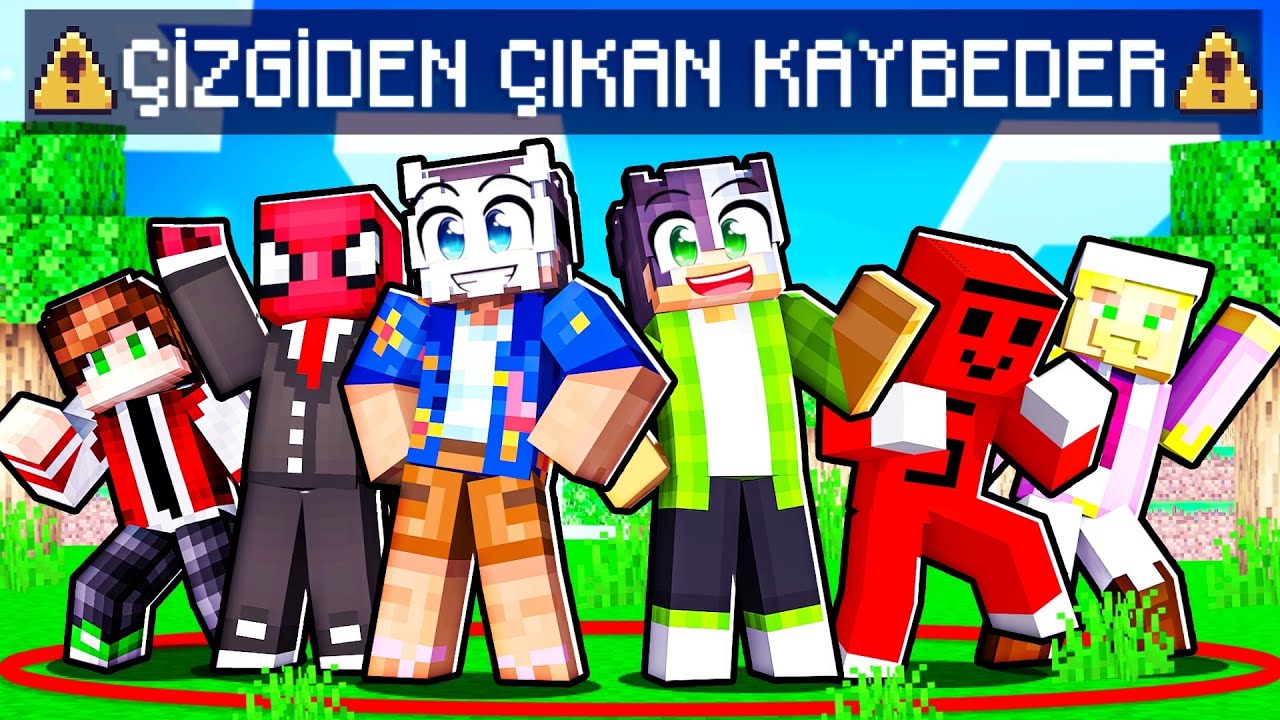 Minecraft Youtuberları İle DAİREDEN SON ÇIKAN KAZANIR! - @Ferited @Rüyaperest @SametParlak2