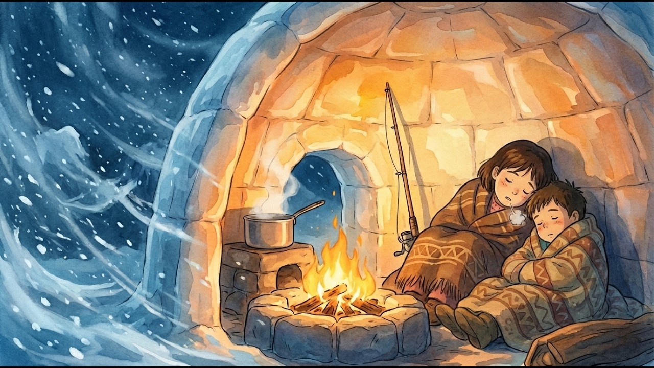 A Cozy Night Inside Our Igloo ❄️ | Blizzard Outside, Warmth Within | Ghibli Slow Life