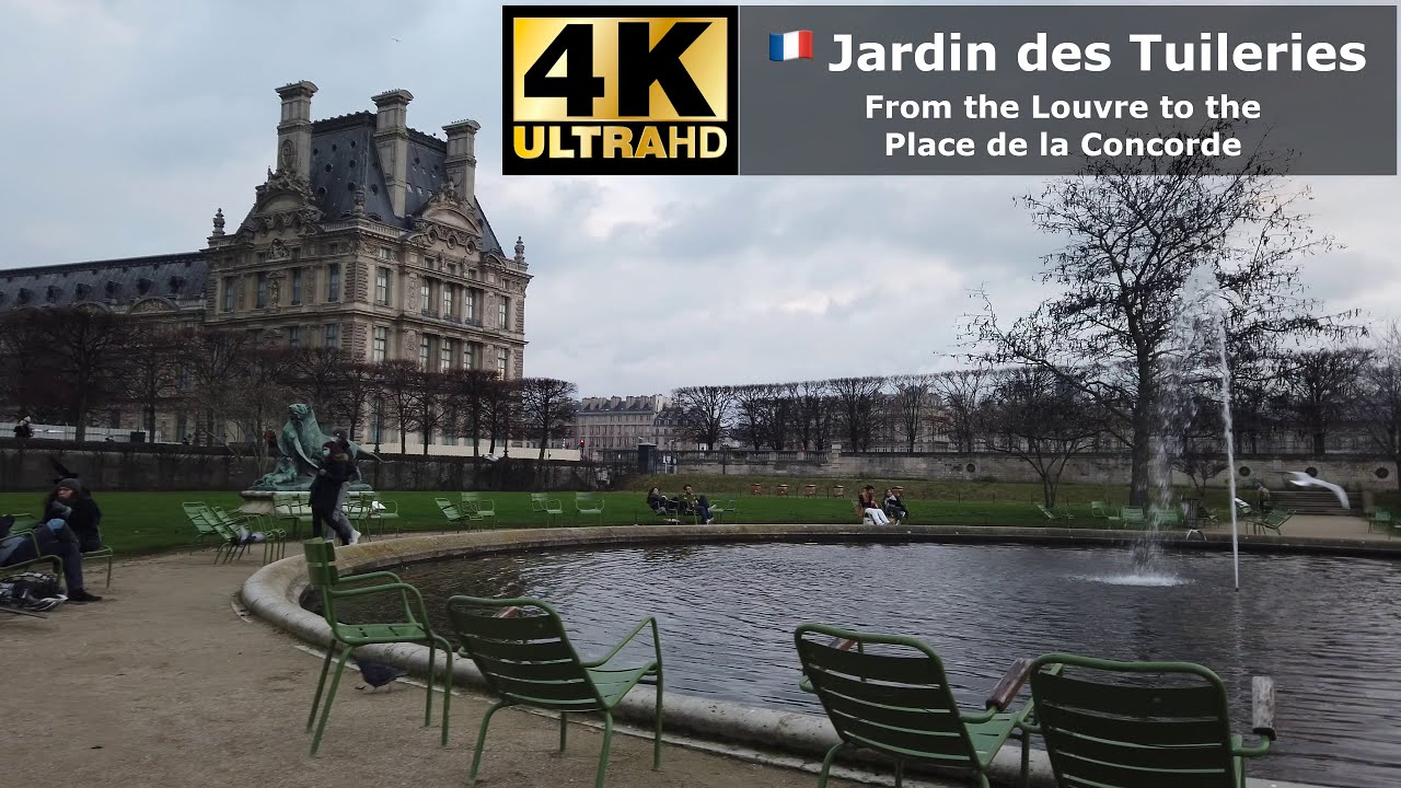 🇫🇷 Paris: Jardin des Tuileries walking from the Louvre to Concorde / 4K