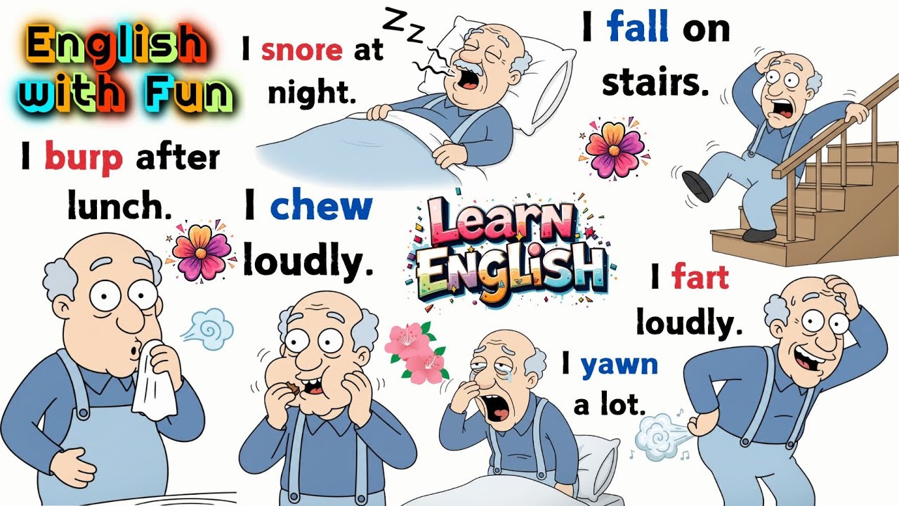 😂 Learn English with Grandpa | Funny Short Sentences for Beginners (US English)