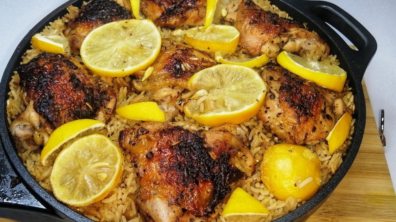 One Pot Greek Chicken and Lemon Rice