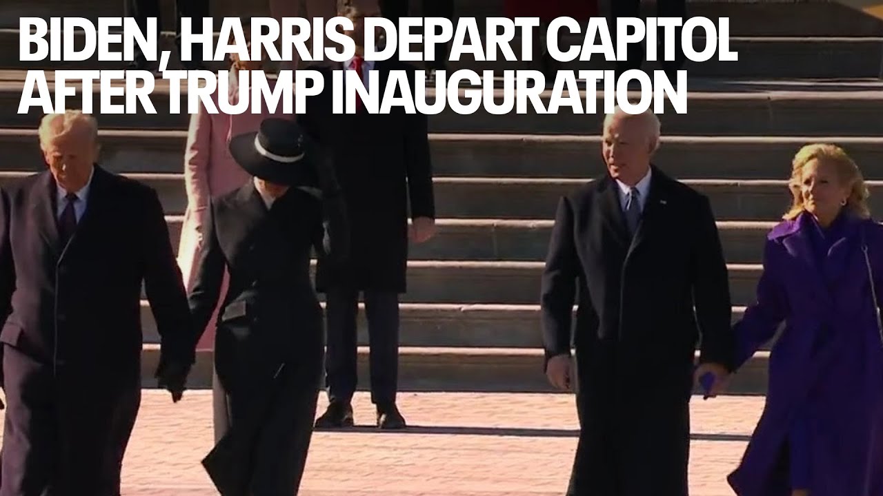 Biden, Harris depart Capitol after Trump inauguration