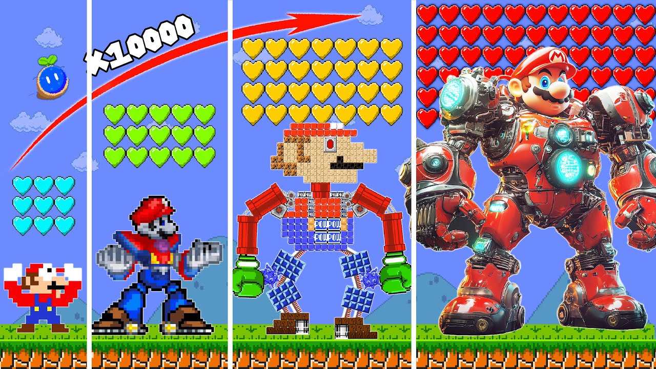 Mario Wonder But Every Seed Mario Becomes ROBOT Growing Up | ADN MARIO GAME