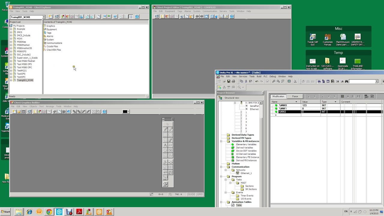 Vijeo Citect 002   VJC link to M340 via Serial