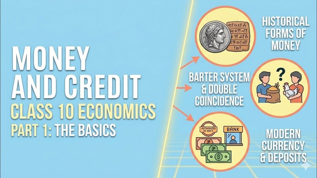 Money and Credit Class 10 Economics Ch 3 Part 1| Medium of Exchange Explained#money #credit #economy