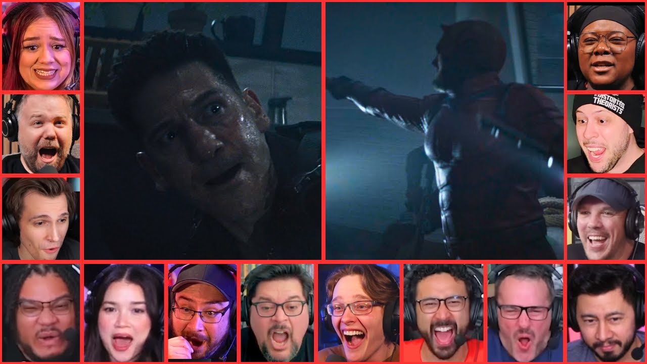 Reactors Reacting To Daredevil And Punisher Team-Up | DAREDEVIL BORN AGAIN 1X9 REACTION MASHUP