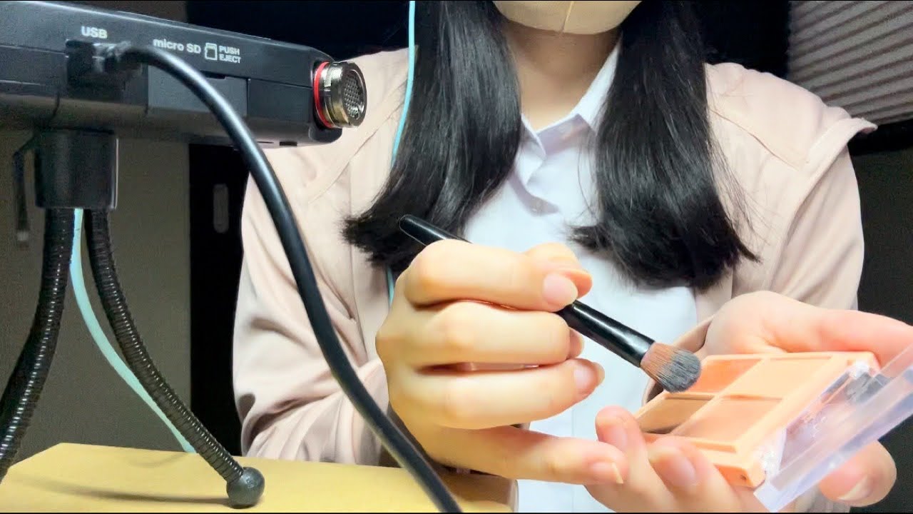 【ASMR】高校生がスクールメイクやってあげるロールプレイやってみた！【囁き声】