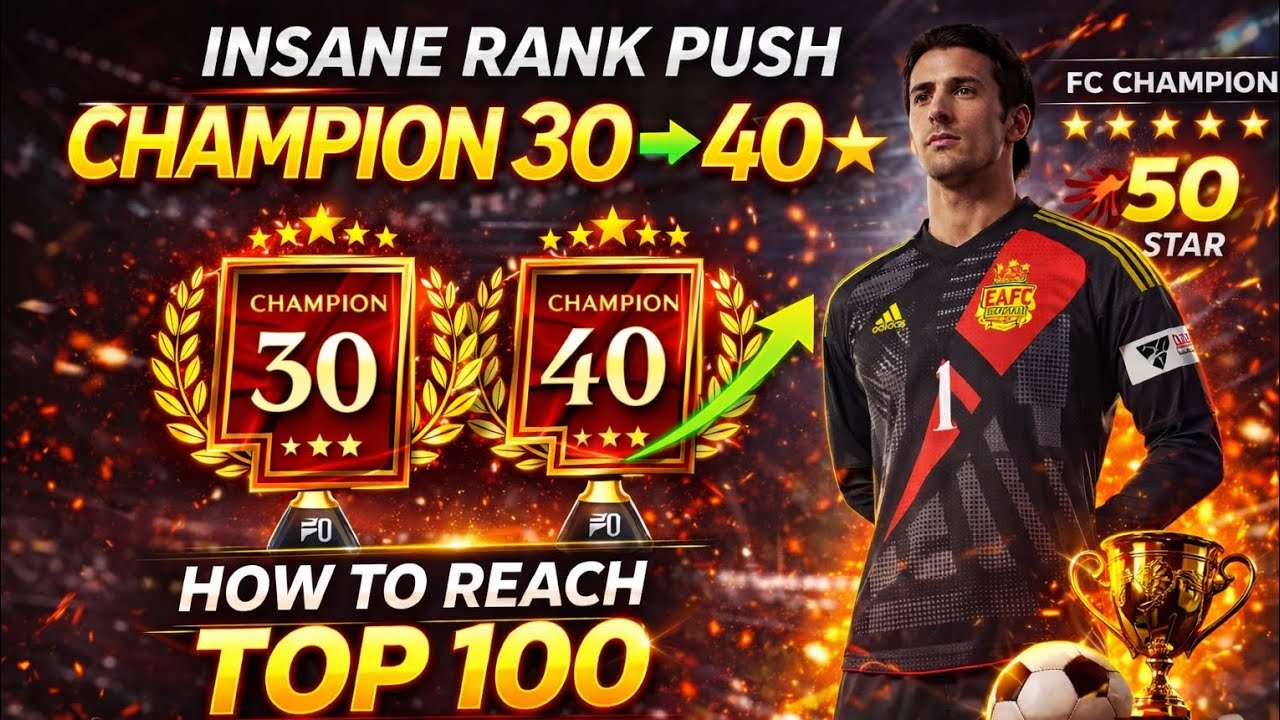 How to reach fc champion 50 ⭐ star in fc mobile.how to reach top 100🏆  FC Champion 30 to 40 Day 4🔥