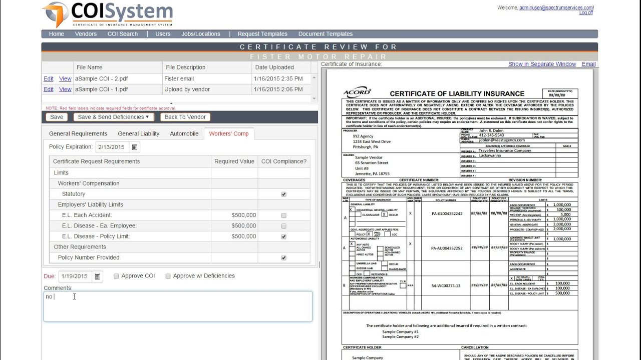 COI System - Overview