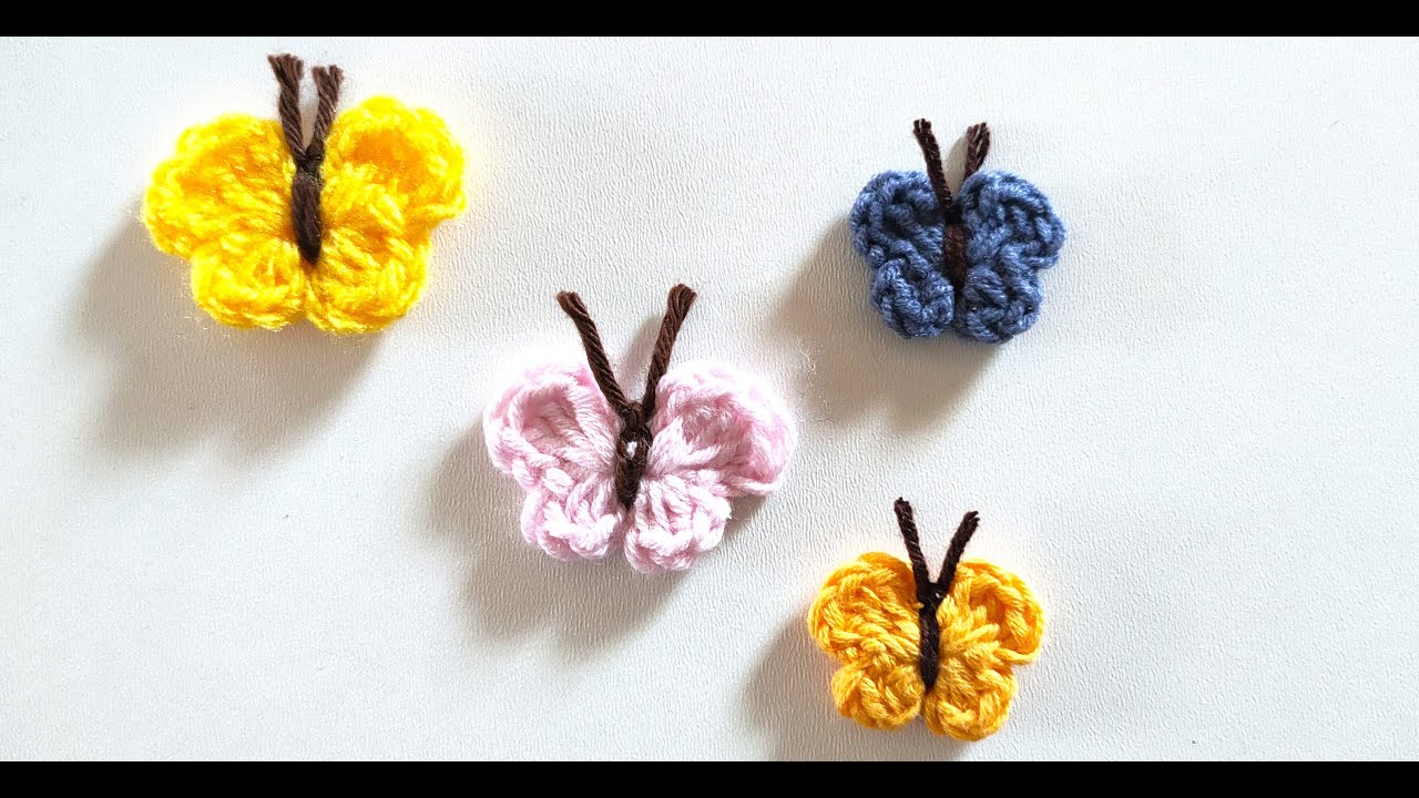 Motylek na szydełku, prosty, słodki Cute Crochet Little Butterfly