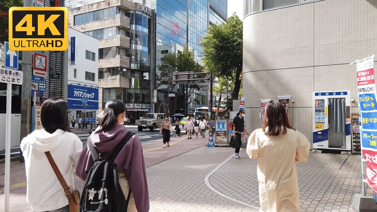 🇯🇵 [4K] Japan Walk - Morning Walk in Fukuoka From Tenjin (天神) to Gokoku Shrine - Binaural Audio