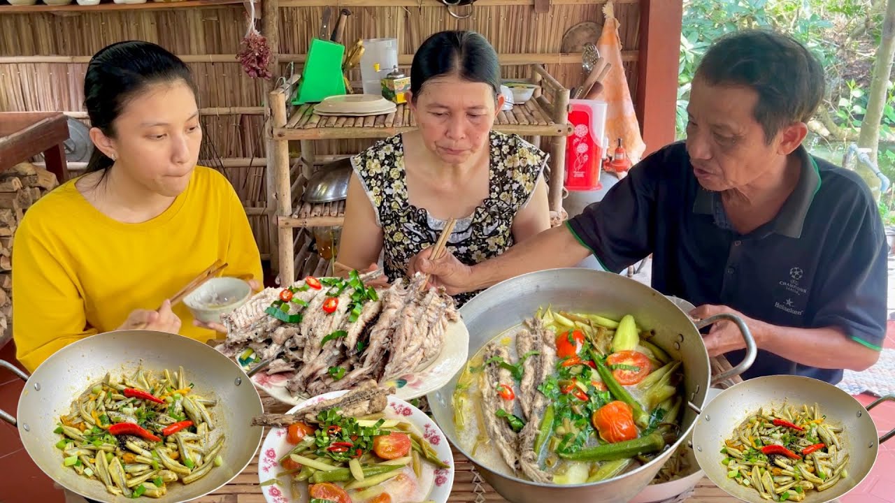 Canh Chua Cá Lau Kiếng Rau Vườn, Cá Lòng Tong Kho Ngệ bữa cơm ấm lòng người nhà Quê|MLQ#108