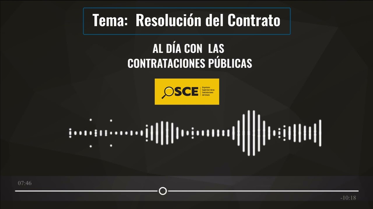 #PodcastOSCE sobre resolución del contrato