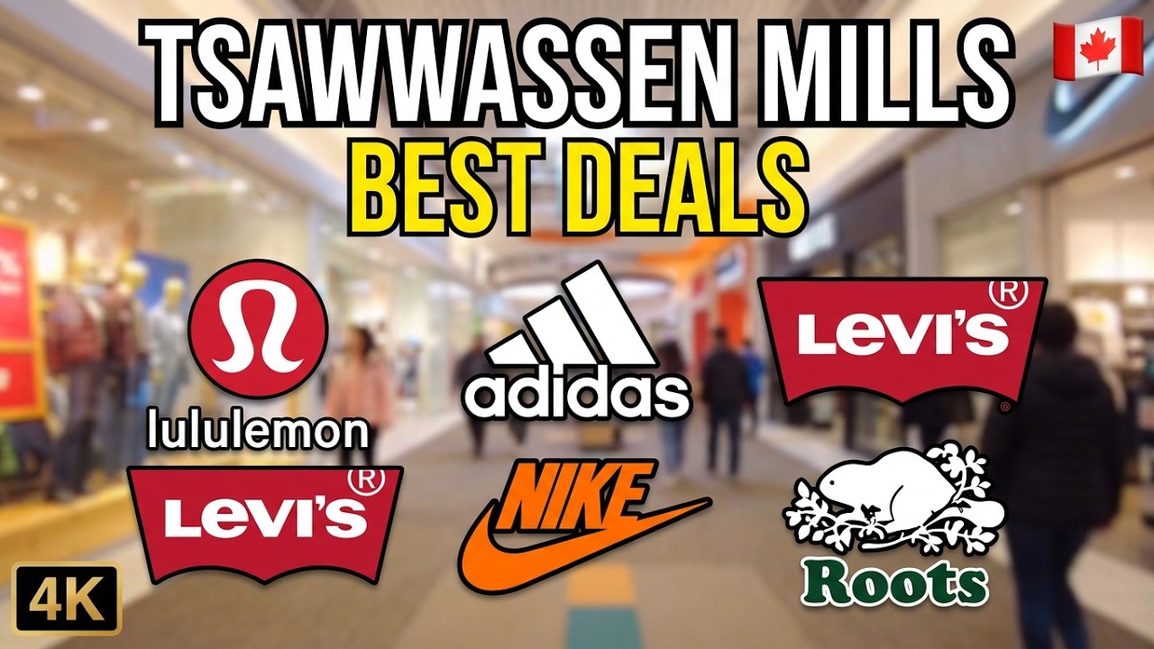🇨🇦  [4K] Walking in Tsawwassen Mills, Shopping Mall, Delta BC, Canada
