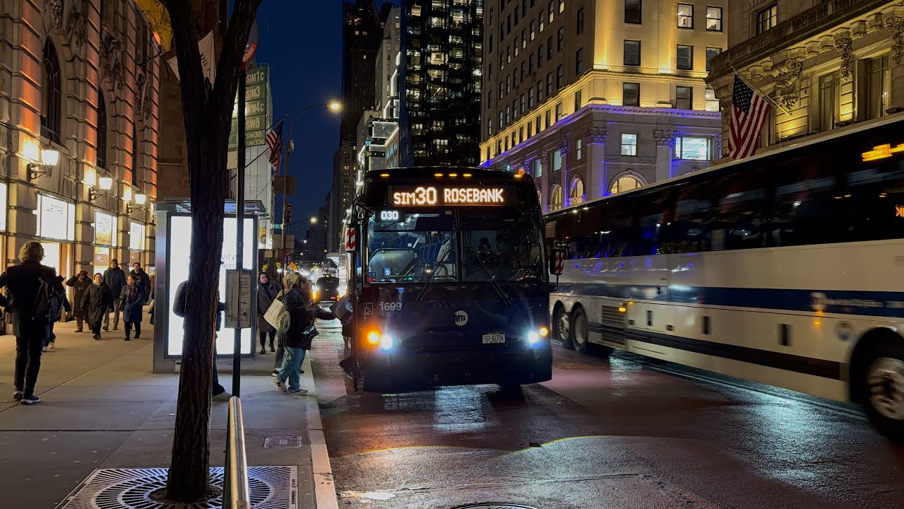 MTA New York City Bus 2025-26 Prevost X3-45 Commuter 1699 on Route SIM30 Express
