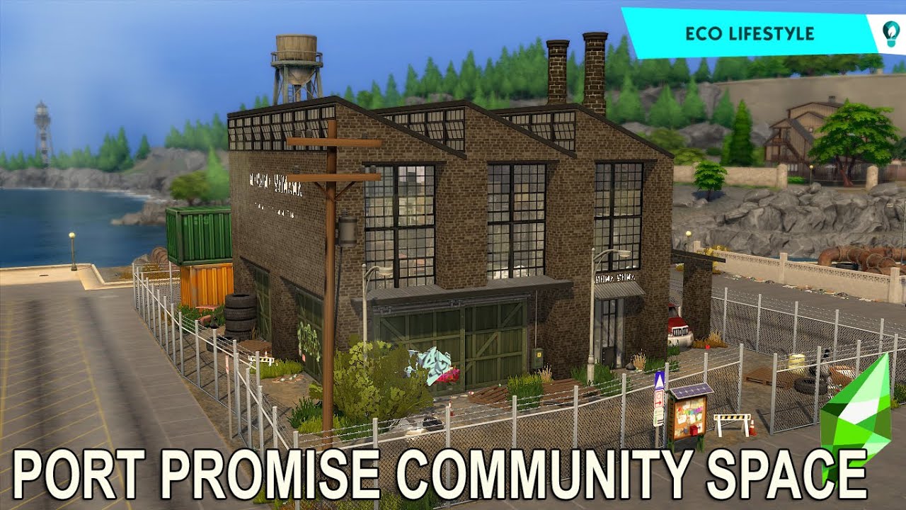 ABANDONED FACTORY COMMUNITY SPACE // ECO LIFESTYLE // Sims 4 Speed Build // NoCC