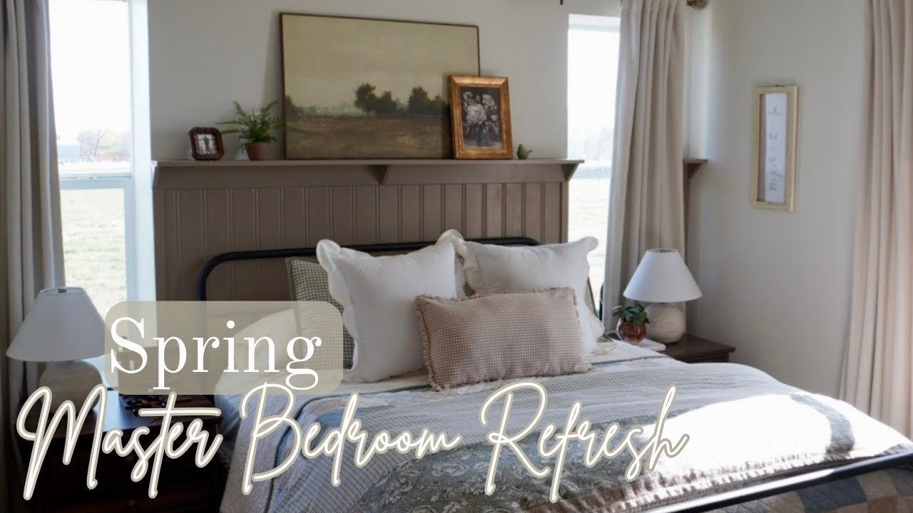 Affordable Bedroom Makeover | DIY Accent Wall + Spring Decor Refresh
