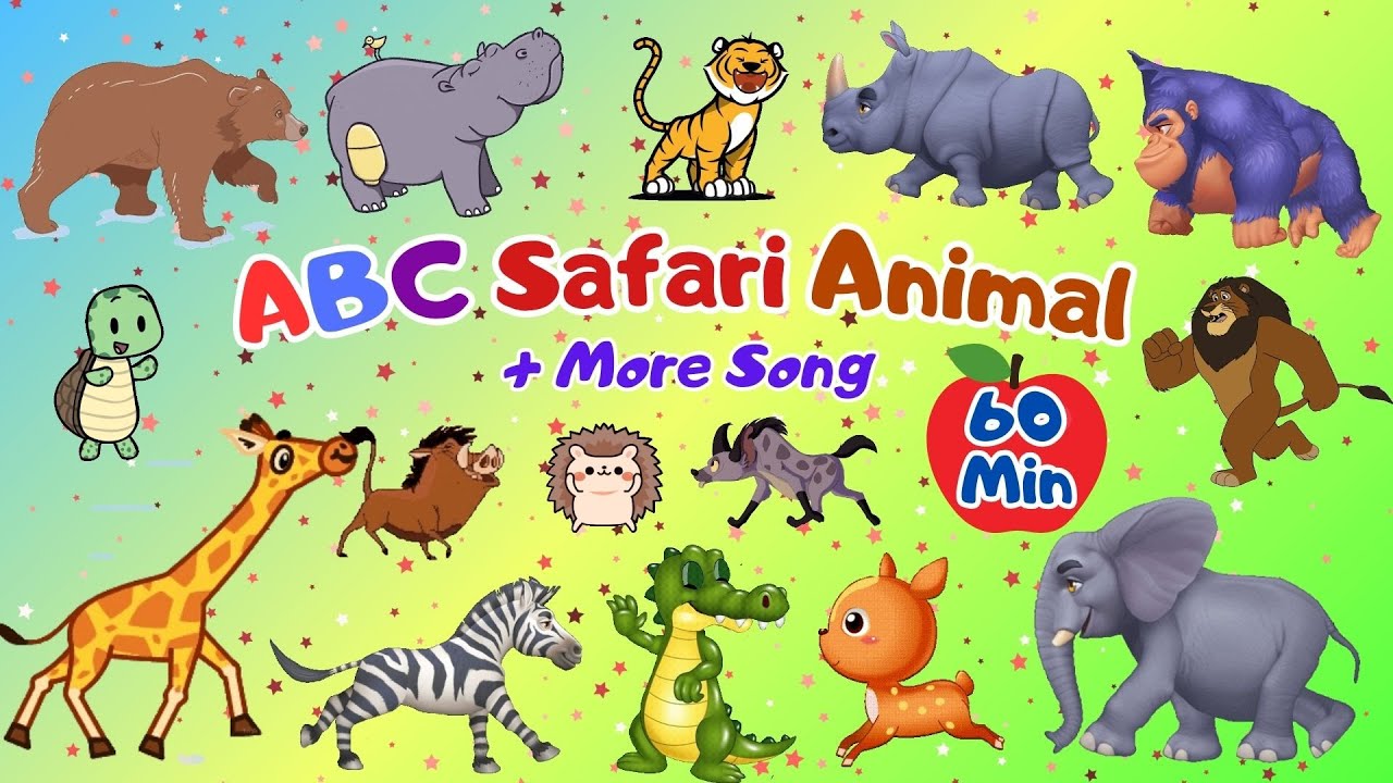 ABC Safari Animals Sounds Song + Animals ABC + Farm Animals Sounds Song + More | Little Puppy Learn