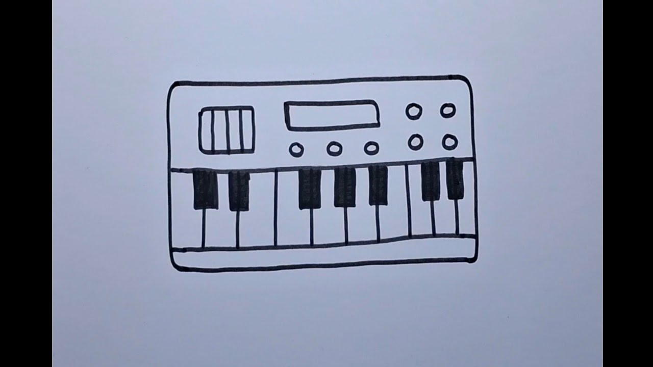 Piano drawing, music instrument drawing, easy and slow drawing, pencil colour 