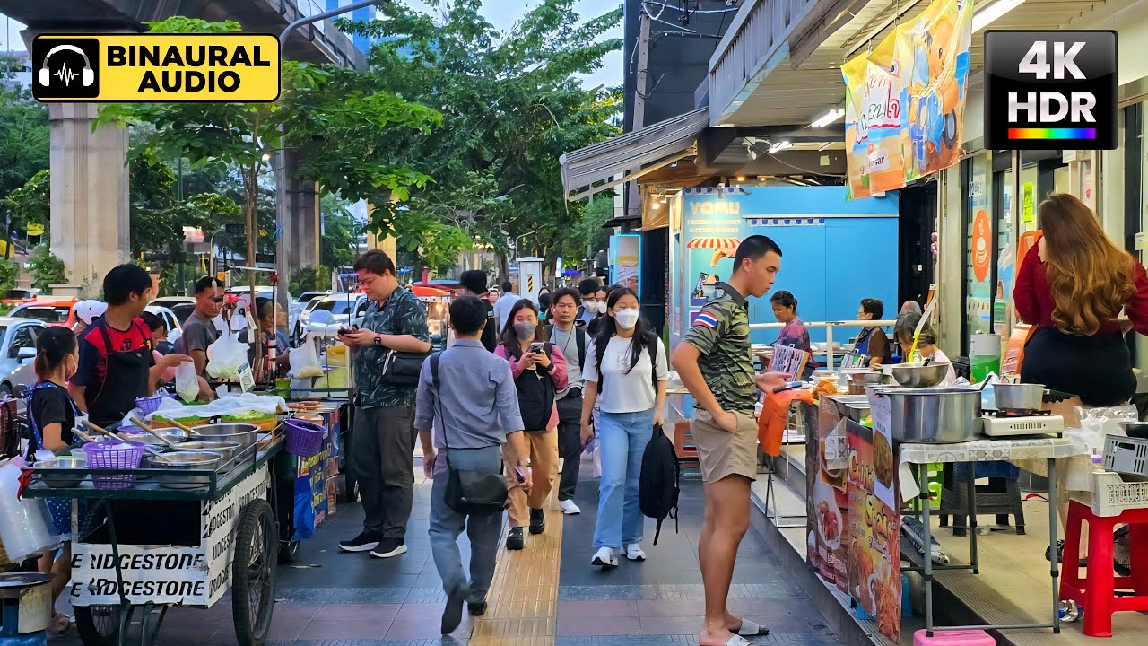 【4K HDR】Bangkok Ari Area 🇹🇭 Bangkok’s Most Popular Neighborhood | Binaural Audio 🎧