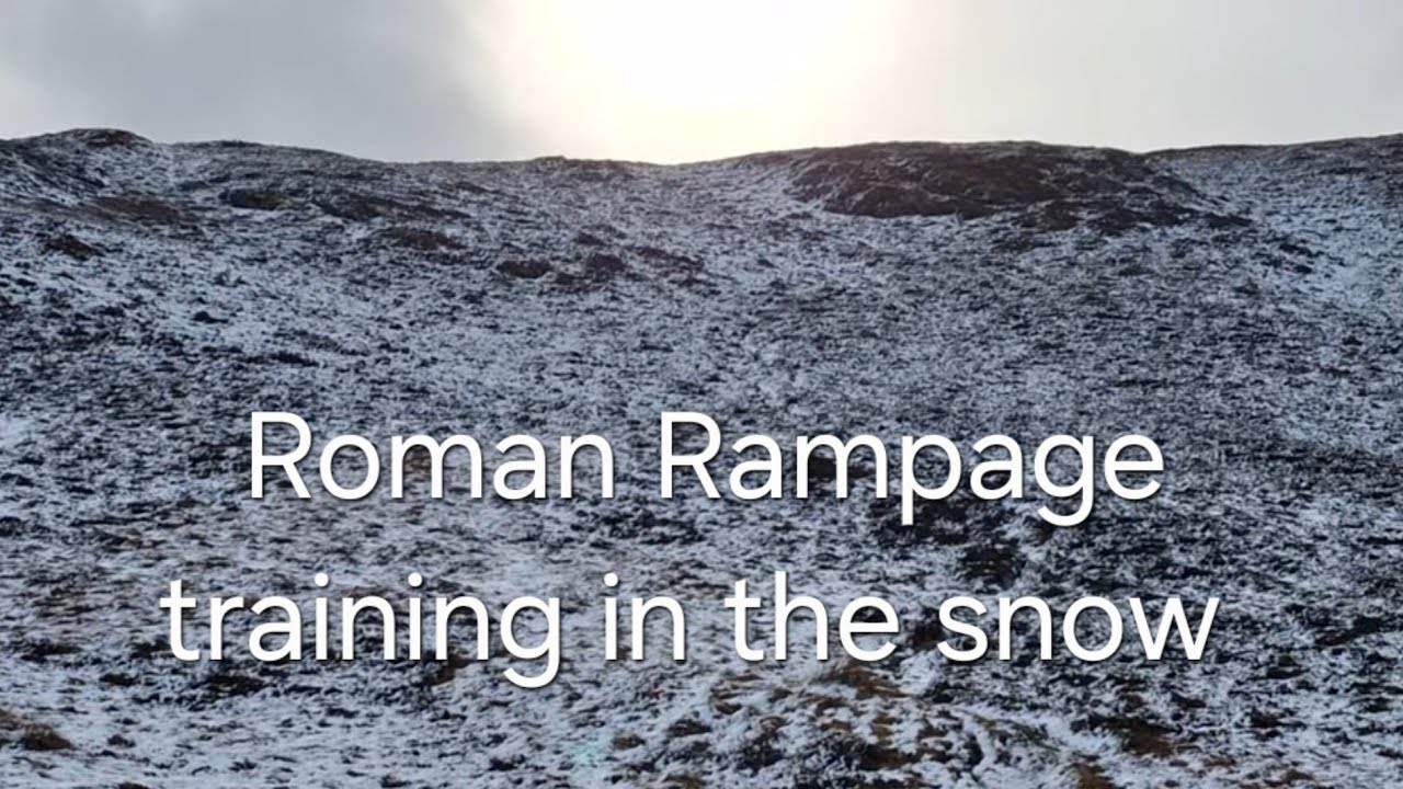 Stomping in the snow. Roman Rampage training session.