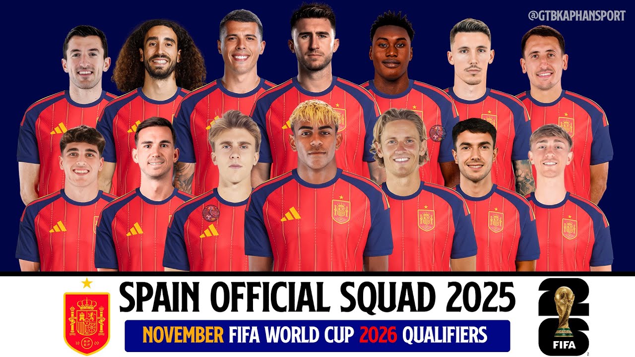 Spain'sOfficial Squad for FIFA World Cup 2026 qualifiers | FIFA Day November 2025