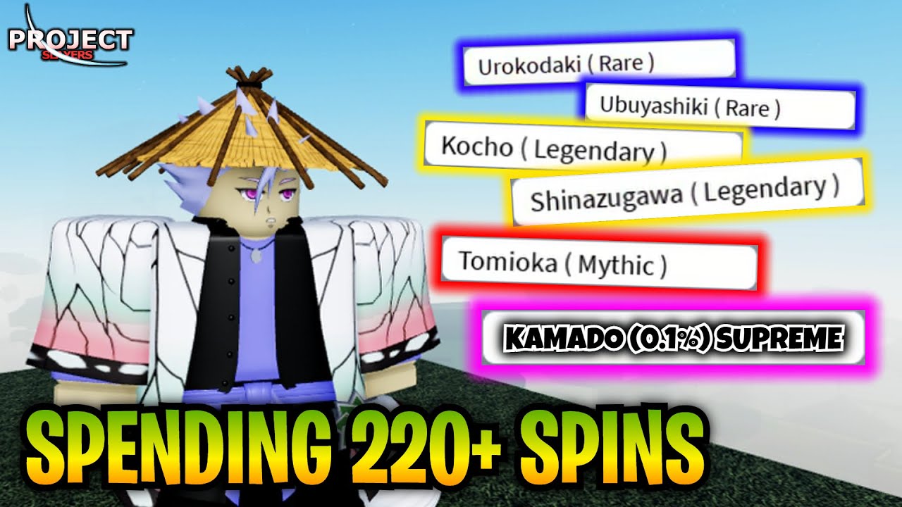 Can I Get KAMADO (0.1%) Using 220+ Spins?? [Project Slayers]