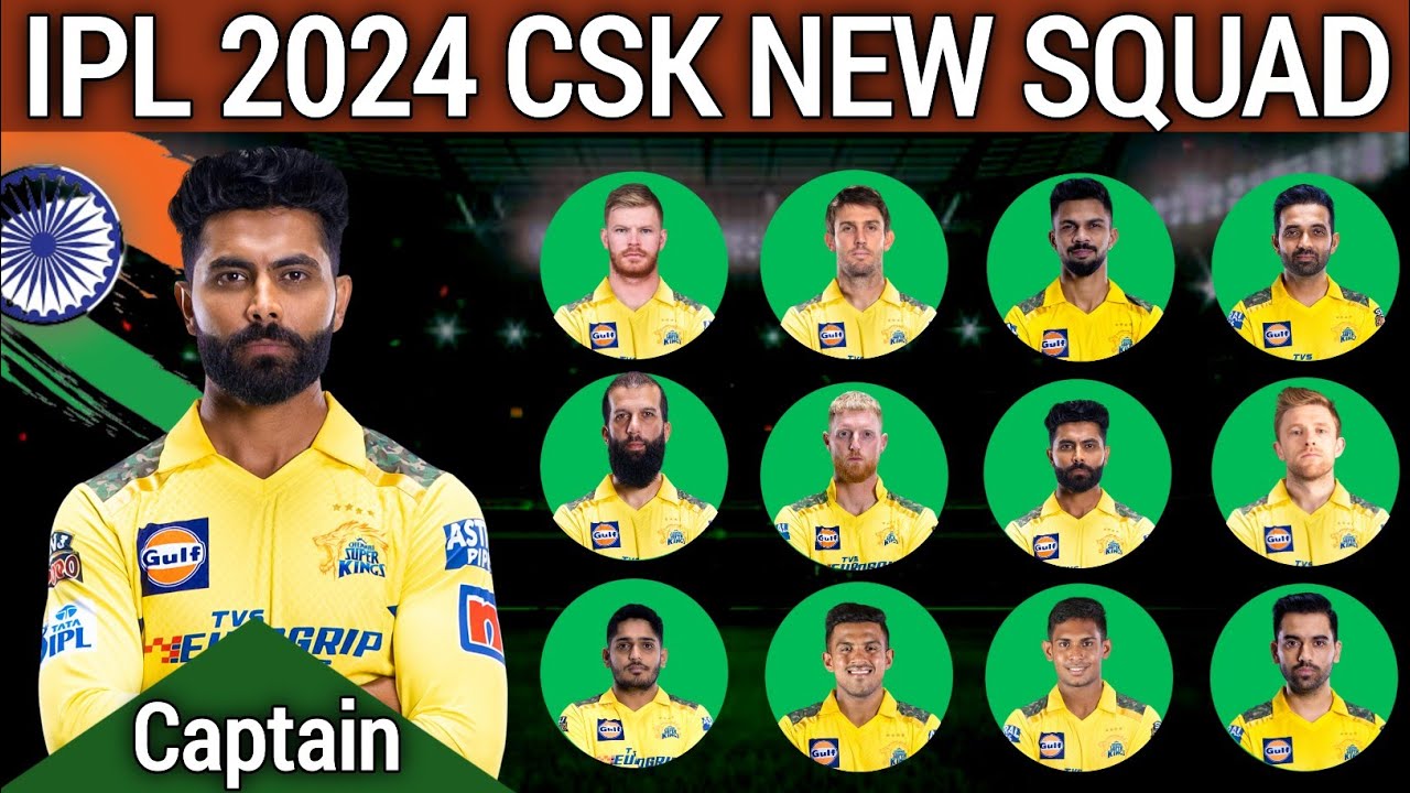 IPL 2024 | Chennai Super Kings Full Squad | CSK Team Final Squad 2024 | CSK Team New Players List