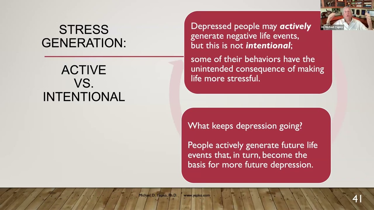 Dr. Yapko on Client Stress and Depression