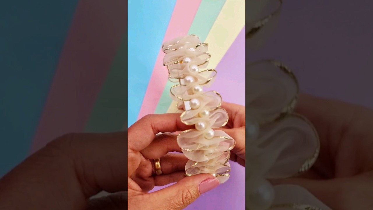 Tiara Franzida organza #artes&atilde; #diy #lacos #artesanato #laceiras #tutorial #lacinhos