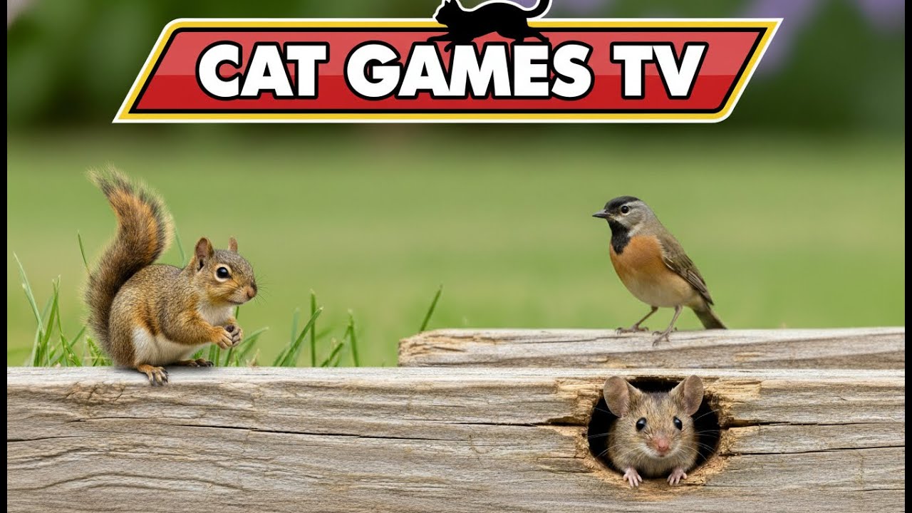 CAT GAMES |📺CAT TV: Real Birds, Squirrels & Mice in the Garden 🐦🐿️🐭 | Cat TV 4K