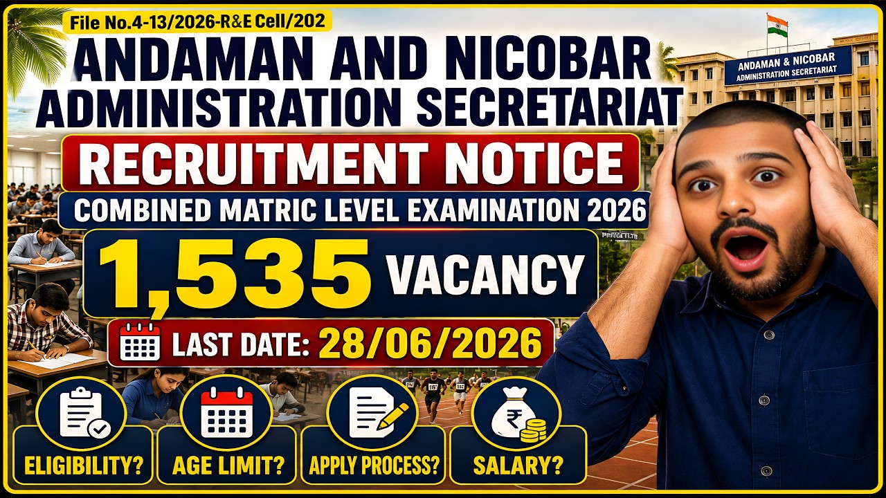 A&N Matric Level Recruitment 2026 | 1535 Vacancies | Eligibility, Age Limit & Apply Process