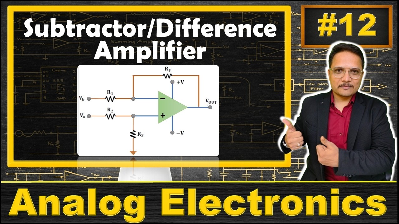 Вычитатель с использованием дифференциального операционного усилителя (основы, схема и вывод выхо...