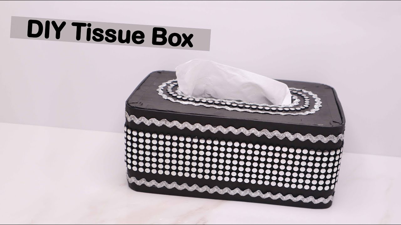 DIY Tissue Box ( Tissue Holder ) | Kotak tisu dari kardus | Tempat tisu kardus bekas