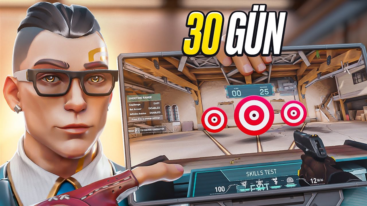 VALORANT 30 G&Uuml;N &Ouml;K&Uuml;Z GİBİ AIM &Ccedil;ALIŞTIM!! (Valorant Aim Geliştirme)